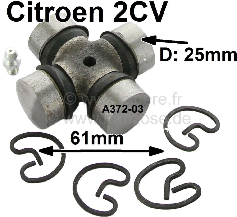 Citroen-2CV - Kreuzgelenk für die Antriebswelle, passend für Citroen 2CV aus den fünfziger + sechzige