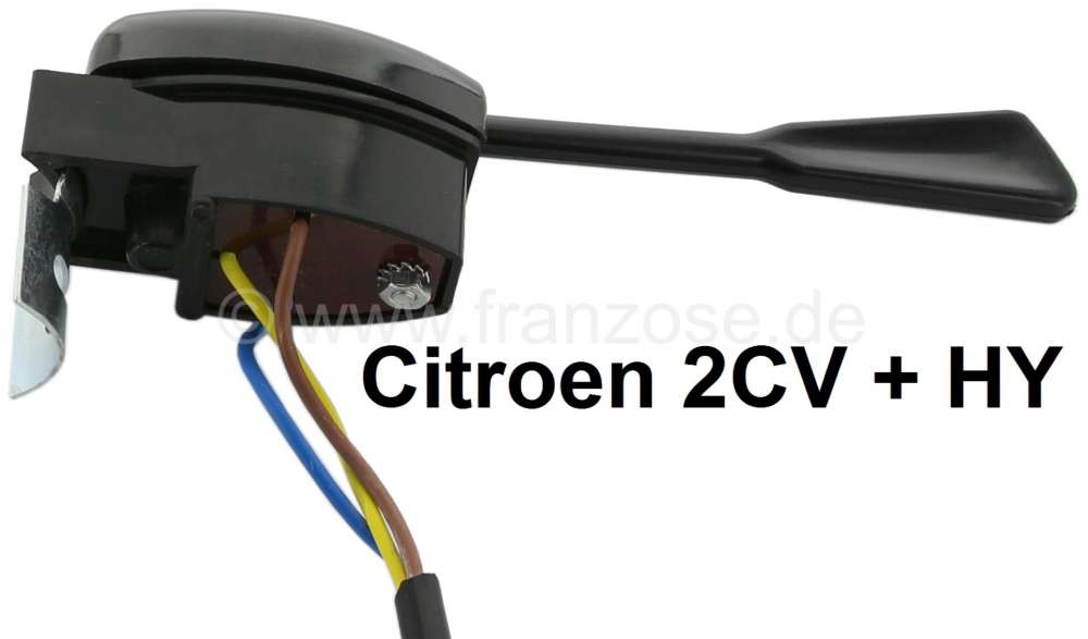 Citroen-2CV - Blinkerschalter an der Lenksäule, Farbe schwarz. Nachbau. Passend für Citroen 2CV bis Ba