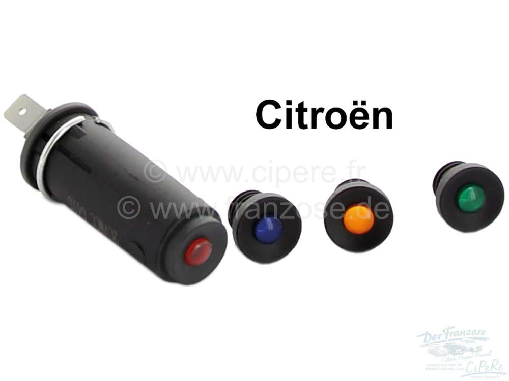 Citroen-2CV - Kontrollleuchte Citroen 2CV, HY, DS. Wie original, Farbe schwarz mit 4 verschieden farbige
