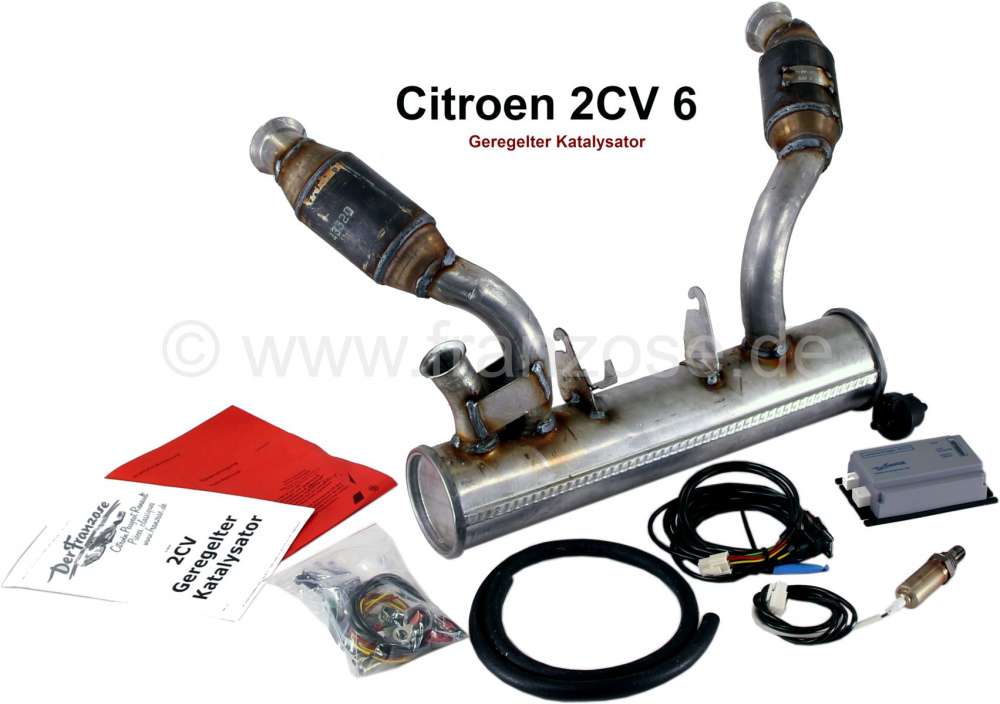 Citroen-2CV - 2CV6, Geregelter Katalysator für Citroen 2CV6. Der Schalldämpfer ist aus Blech. Typschl