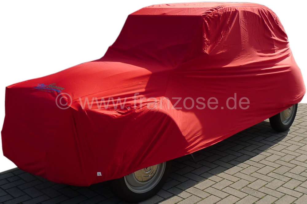 Alle - Autocover in rot für 2CV. Kunstfaser, luftdurchlässig, staubbindend. Speziell für 2CV g