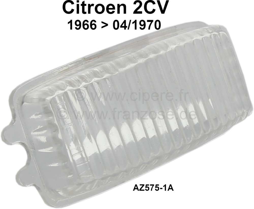 Citroen-2CV - Blinkerkappe eckig, weiß. Passend für Citroen 2CV, AK, AZAM, von Baujahr 1966 bis 04/197
