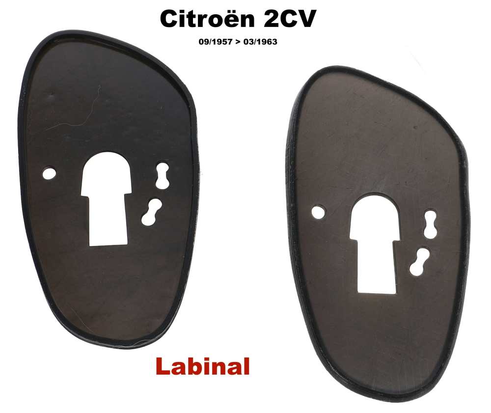 Citroen-2CV - Labinal Dichtungen unten, für die Labinal Blink-Parkleuchten. Diese 2 Dichtungen für lin