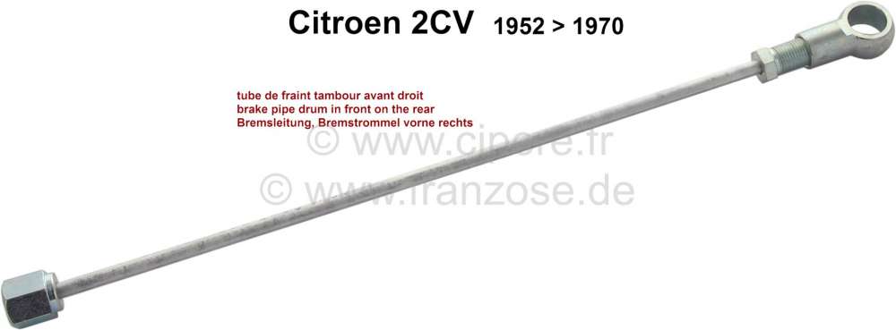 Alle - Bremsleitung, passend für Citroen 2CV, von Baujahr 1952 bis 1970. Verbindung zum Radbrems