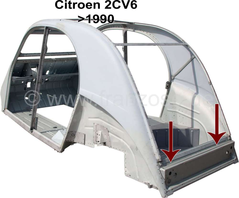Citroen-2CV - 2CV, Karosserie Neu! Ohne drittes Fenster (geschlossene C-Säule). Passend für Citroen 2C