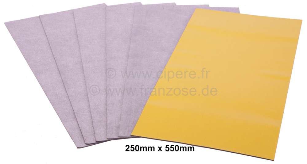 Alle - Bitumenmatten (Antidröhnplatten) selbstklebend, 6 Platten. 550 x 250mm. Universal passend