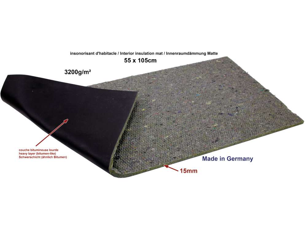 Sonstige-Citroen - Innenraumdämmung Matte für den Boden (ca. 15mm dick), optisch wie aus den Jahren 60iger 