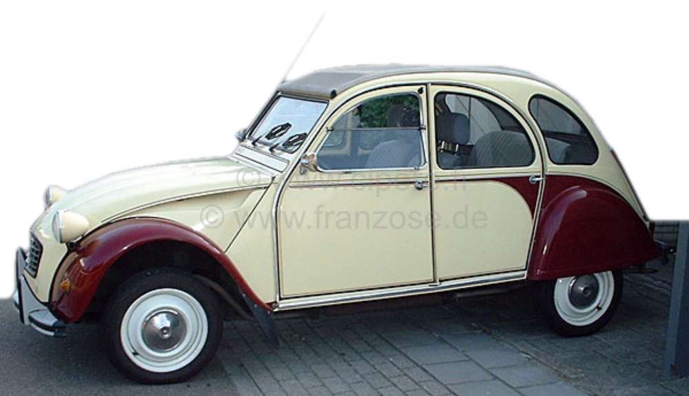 Citroen-2CV - Dolly Klebesatz dunkelrot-elfenbein (Rouge Delage EKA + Jaune Rialto EAA). Passend für Ci
