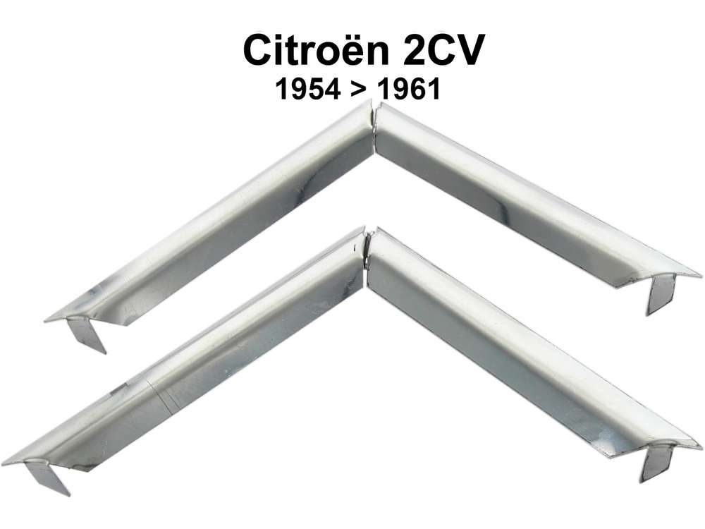 Citroen-2CV - 2CV alt, Citroenwinkel (Emblem) 4 teilig, passend für Wellblechmotorhaube, für Citroen 2