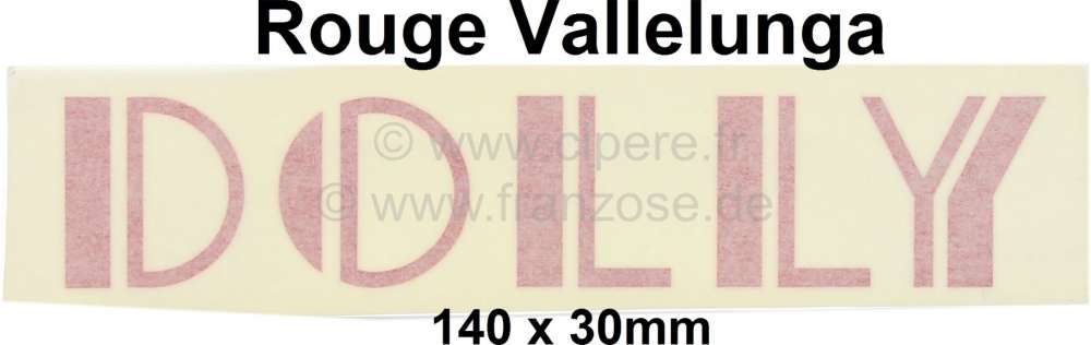 Citroen-2CV - Dolly Emblem Aufkleber (Lüfterklappe). Farbe: rouge vallelunga (rot). Passend für Citroe