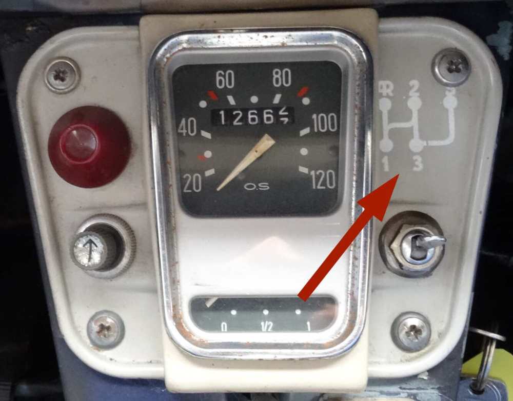 Citroen-DS-11CV-HY - Schaltschema Aufkleber, Farbe weiß. Passend für Citroen 2CV ab Baujahr 04/1963.