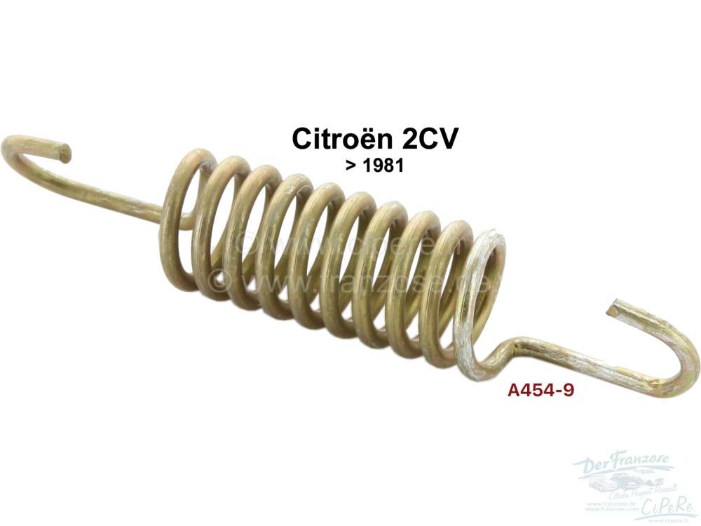 Citroen-2CV - Handbremshebel Zugfeder. Montiert zwischen Handbremshebel am Chassis und dem Chassis. Pass