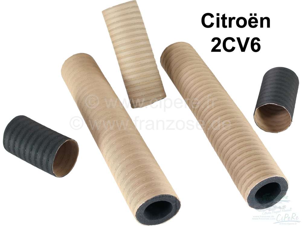 Citroen-2CV - Heizschlauchset für Citroen 2CV6. Bestehend aus: 2x Heizschlauch von der Heizbirne in den