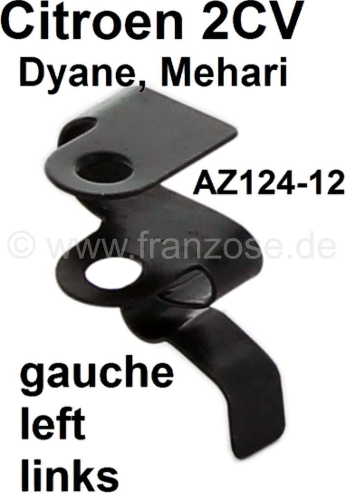 Citroen-2CV - Klammer Heizungszug links, Befestigung auf der Heizbirne. (schmale Klammer). Achtung: Die 