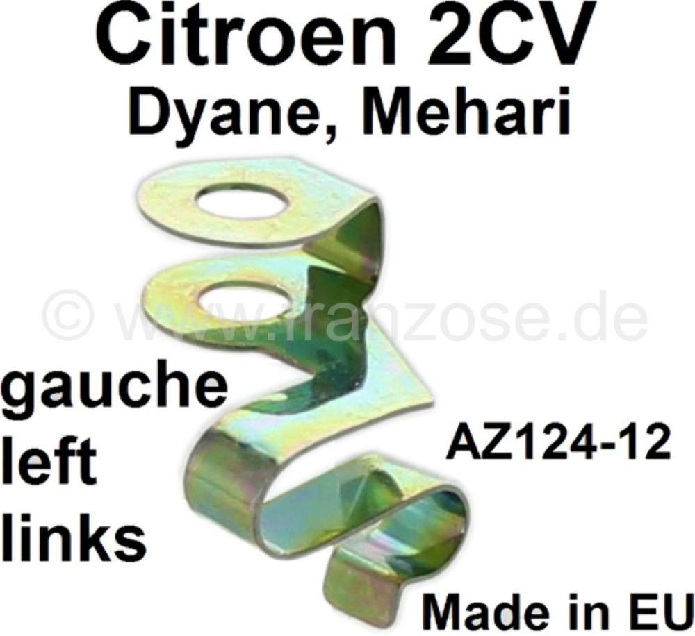 Citroen-DS-11CV-HY - Klammer Heizungszug links, Befestigung auf der Heizbirne. (schmale Klammer). Hochwertiger 