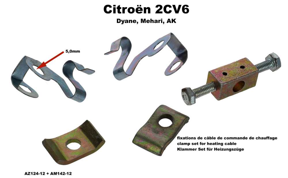 Sonstige-Citroen - Klammer Heizungszug links + rechts, Befestigung auf der Heizbirne. (schmale + breite Klamm