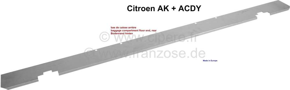 Citroen-2CV - AK 400/ACDY, Kofferraumbodenrand hinten (die letzten 10cm). Passend für Citroen AK400 + A