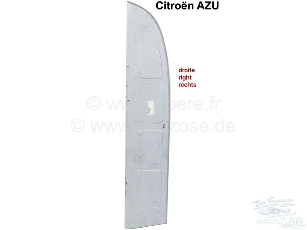 Citroen-2CV - AZU, Rückwand hinten rechts für Citroen AZU. Das Blech geht komplett von unten bis oben 
