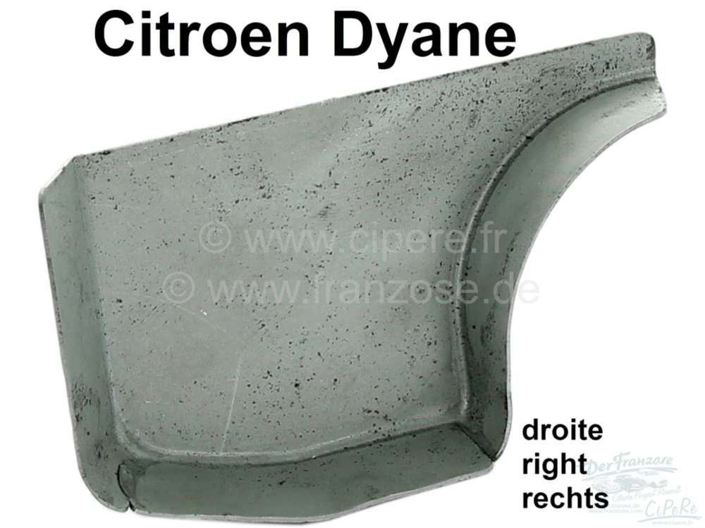Citroen-2CV - Dyane, Kofferraumecke rechts, Übergang Kofferraumbodenblech zu dem Heckabschlussblech. Pa