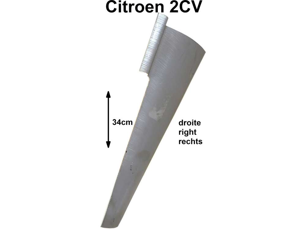 Citroen-2CV - 2CV, Radhaus Karosseriekante hinten rechts. Sehr oft ist das überlappende Blech auf dem H