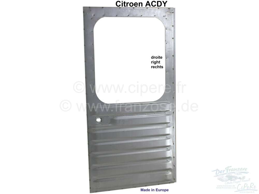 Citroen-2CV - ACDY, Hecktür rechts, Nachbau. Passend für Citroen ACDY (Kastendyane). Die Tür ist elek