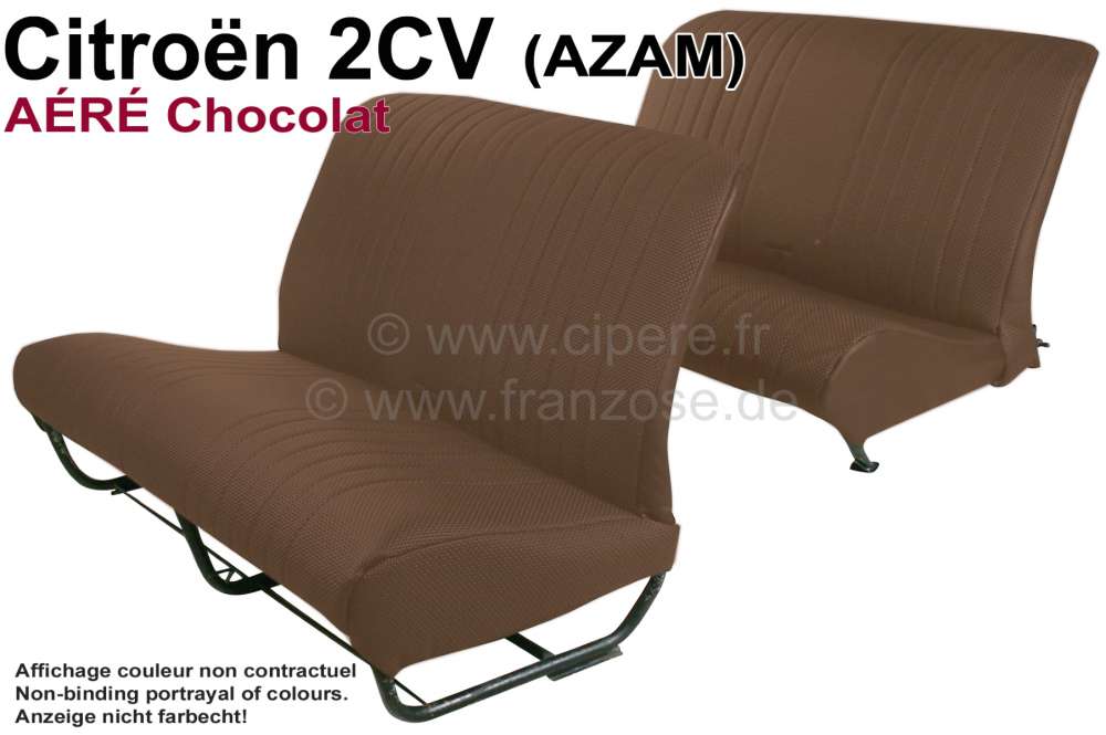 Citroen-2CV - Sitzbankbezug 2CV, für 1 Sitzbank vorne + 1 Sitzbank hinten. Kunstleder chocolat (AÉRÉ)