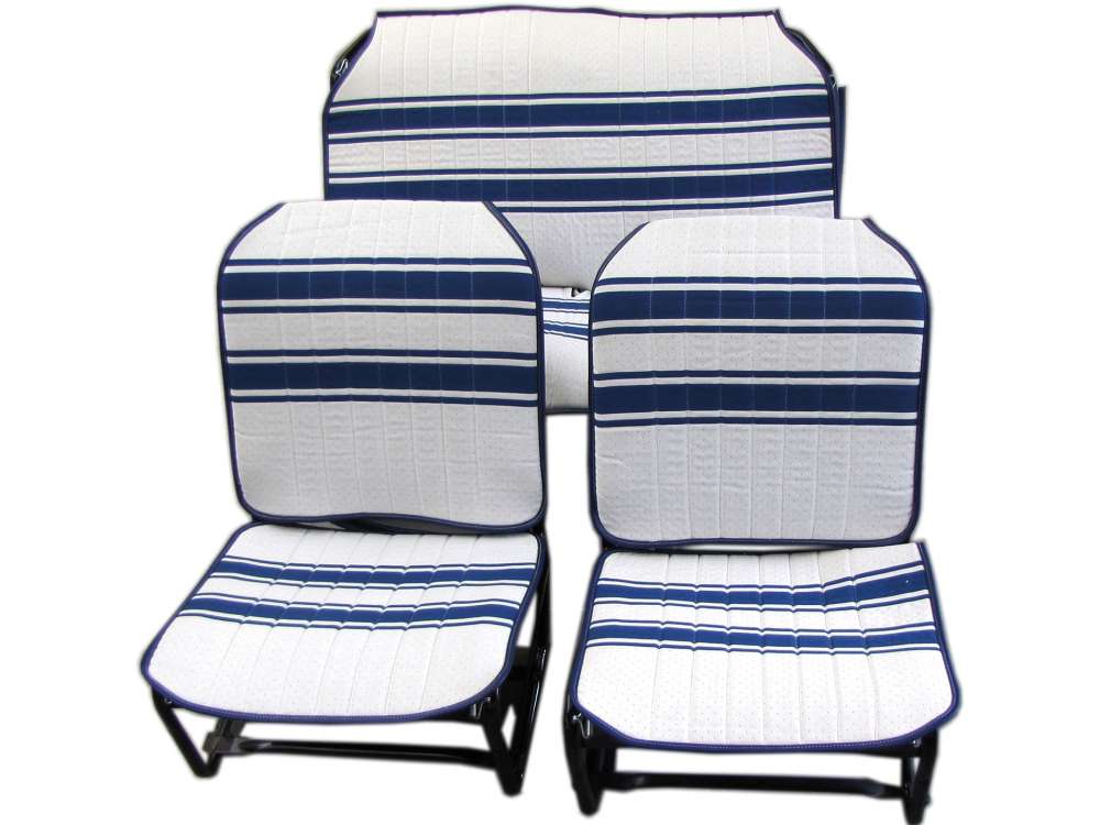 Citroen-2CV - Sitzbezug 2CV (France 3 - Tranat) vorne + hinten. Symetrische Rückenlehne. Passend für S