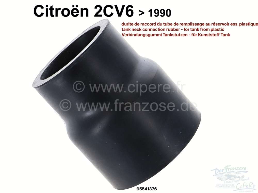 Citroen-2CV - Tankeinfüllstutzen Verbindungsgummi für Citroen 2CV. Für Fahrzeuge mit einen Benzintank