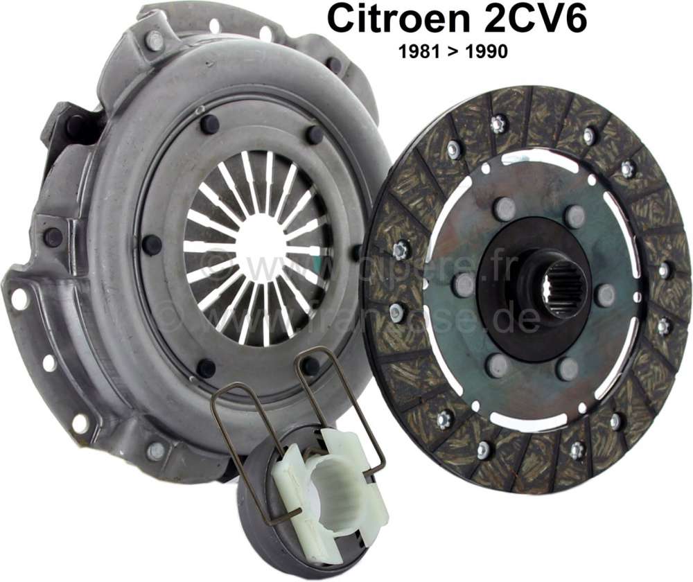 Citroen-2CV - Kupplung komplett, für Citroen 2CV6, von Baujahr 03/1982 bis 1990. Nachbau. Made in EU. 1