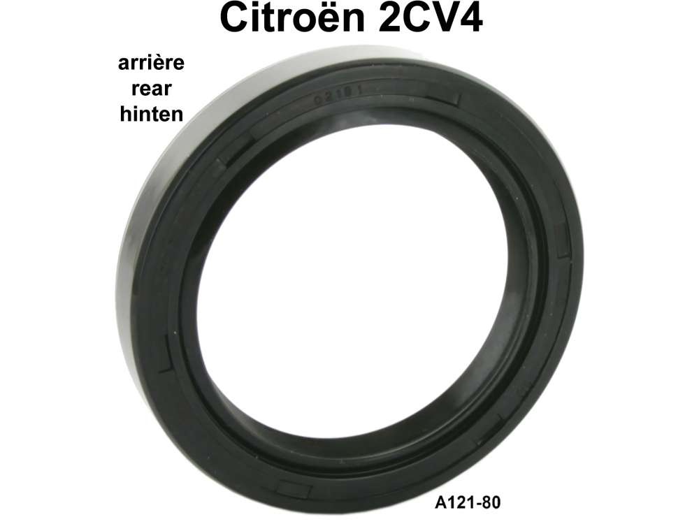 Citroen-2CV - Simmerring Kurbelwelle hinten, für Citroen 2CV4. Maße: 48x65x10mm. Or.Nr.: A121-80