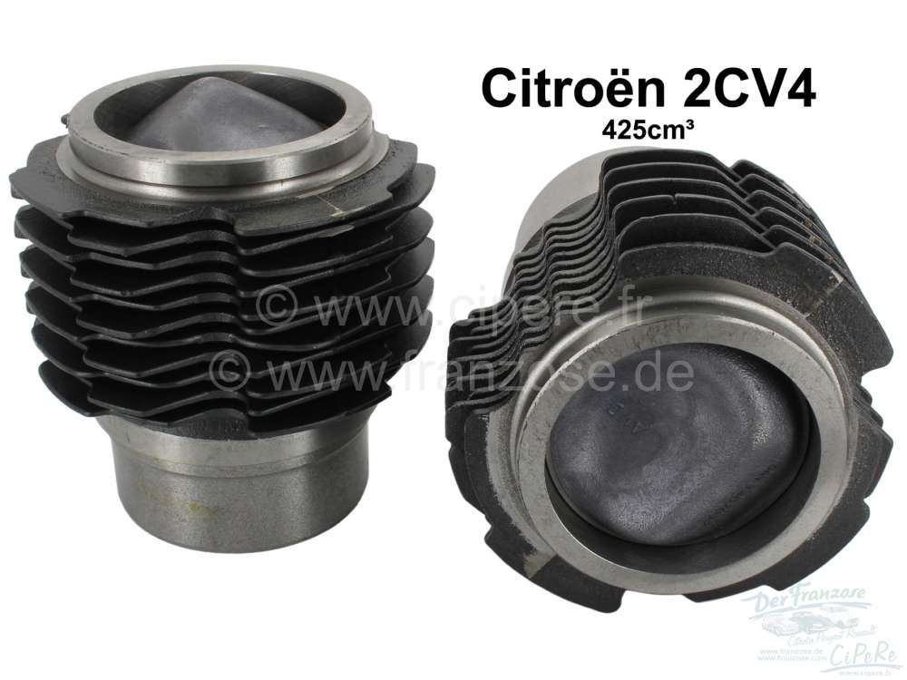 Citroen-2CV - Kolben + Zylinder (2 Stück) für Citroen 2CV4, (425ccm). Citroen AZL, AZU, Dyane (425ccm)