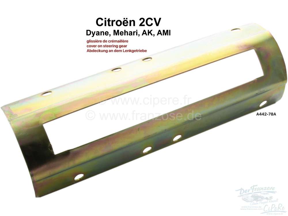 Citroen-2CV - Vorderachse Abdeckblech. (Abdeckung am Lenkgetriebe, unterhalb der Spurstangenbefestigung)