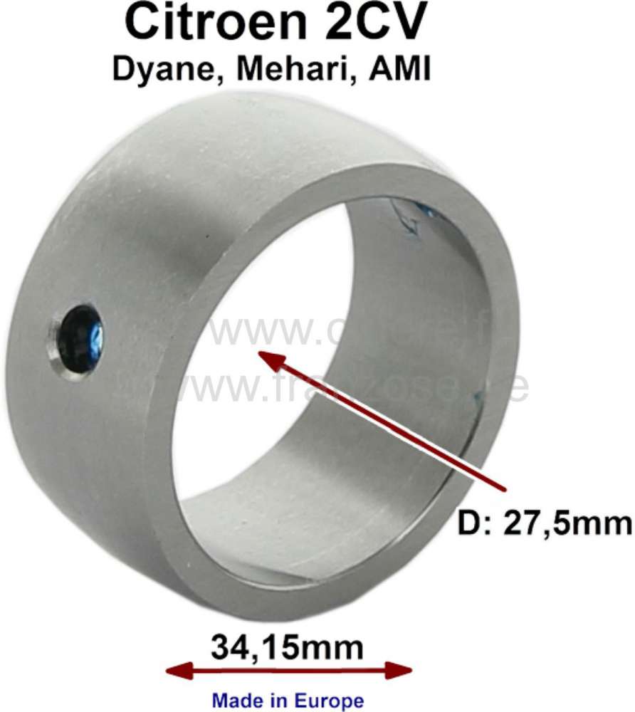 Citroen-2CV - Zahnstange Führungsring in Achrohr 2CV. Nachbau Made in EU. Aussendurchmesser 34,15mm, In