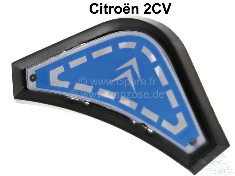 Citroen-2CV - Lenkradnabenabdeckung (blau) für 2 Speichen Lenkrad. Passend für Citroen 2CV.