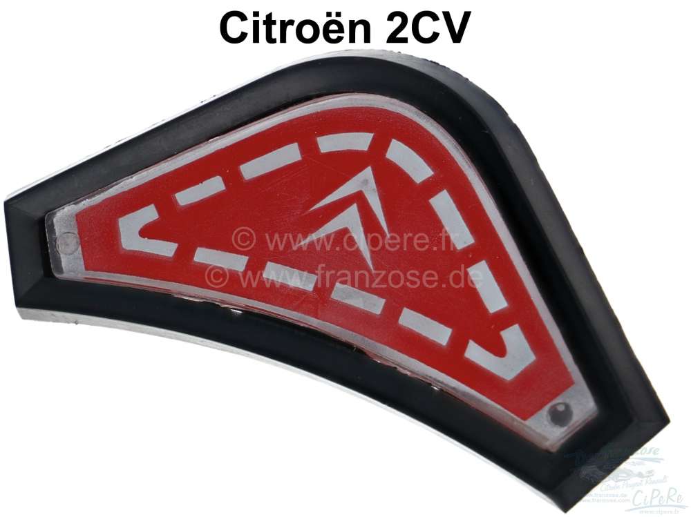 Citroen-2CV - Lenkradnabenabdeckung (rot) für 2 Speichen Lenkrad. Passend für Citroen 2CV.