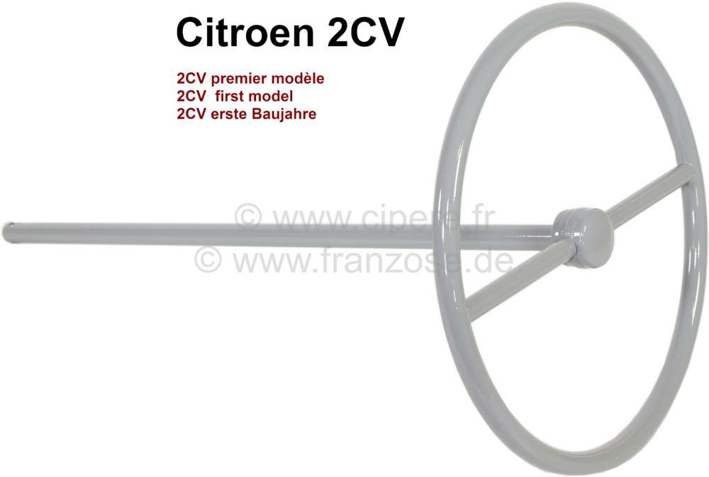 Citroen-2CV - Lenkrad mit Lenksäule. Komplett aus Metall nachgefertigt. Passend für Citroen 2CV erste 