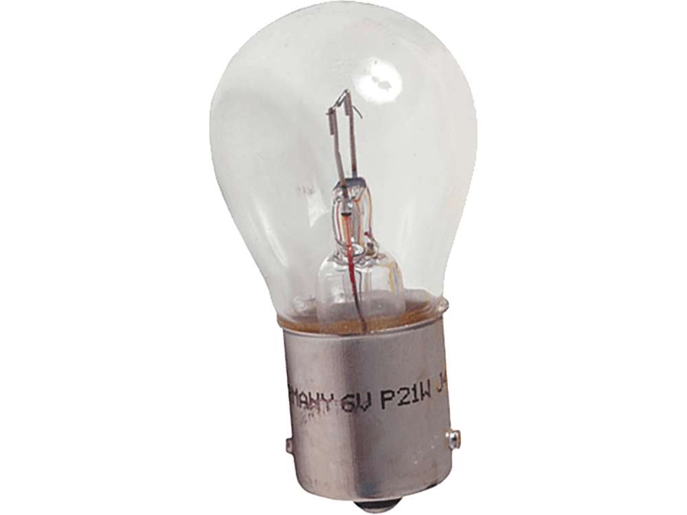 Citroen-2CV - Glühlampe 6 Volt, 15 Watt. Bauform Ba 15s für originale seitliche Blinker oben, 50iger J