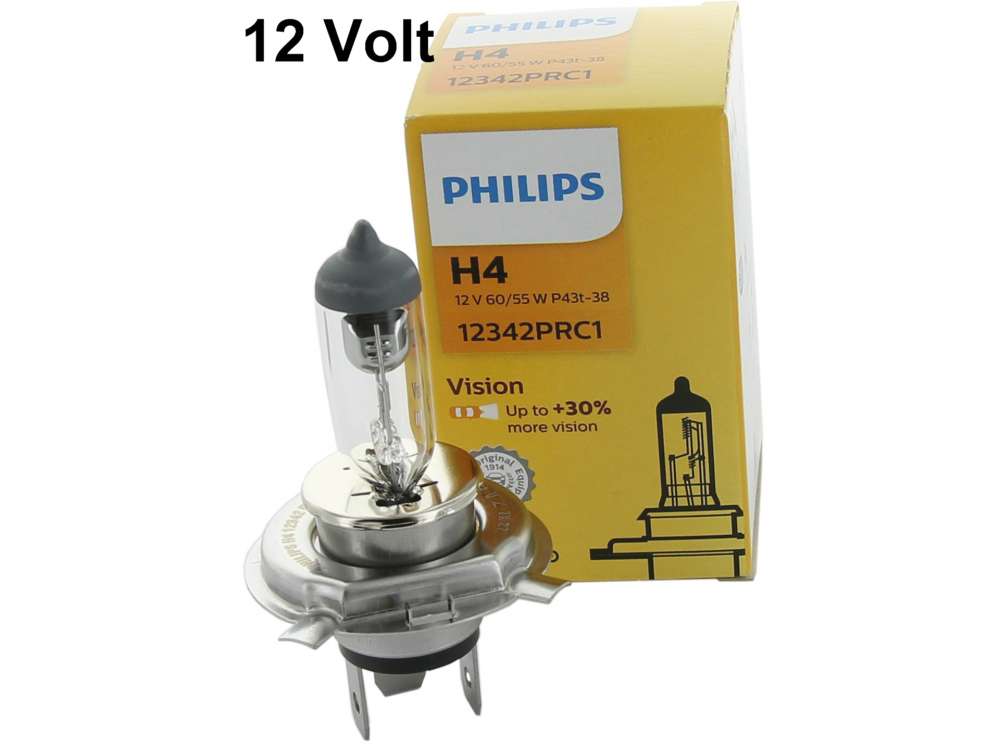 Renault - Glühlampe 12 Volt, H4, 55/60 Watt. Hersteller: PHILIPS. Testsieger in vielen Vergleichs-T