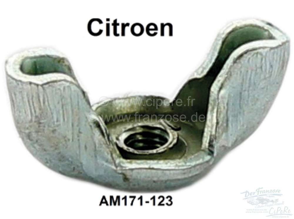 Citroen-2CV - Flügelmutter für den Deckel vom Blechluftfilter. Passend für Citroen 2CV + HY. Or. Nr. 