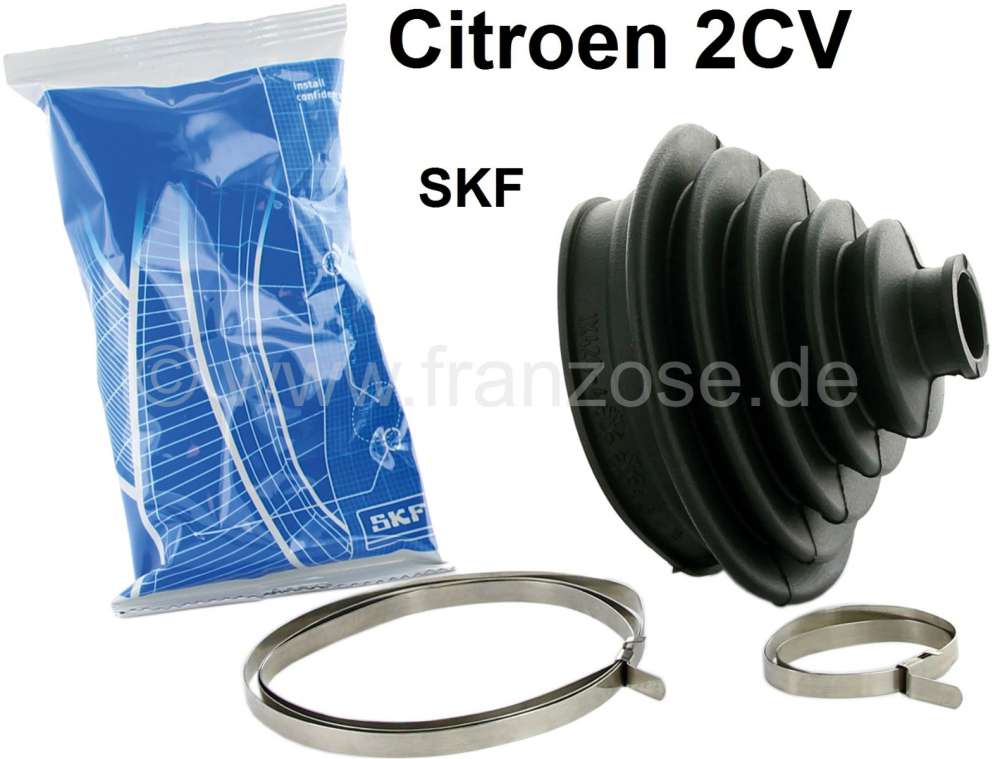Citroen-2CV - Antriebswellenmanschette radseitig, mit Einbausatz (Schellen + Fett). Passend für Citroen