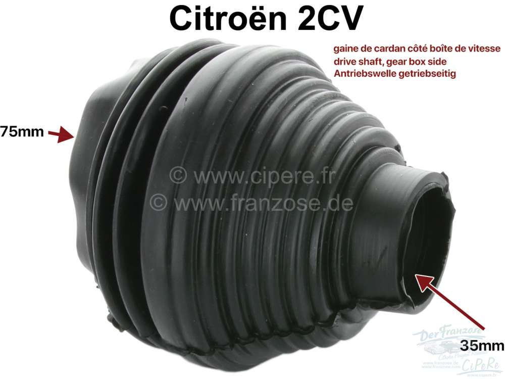 Citroen-2CV - Antriebswellenmanschette getriebeseitig, für die zweite Ausführung mit homokinetischen G