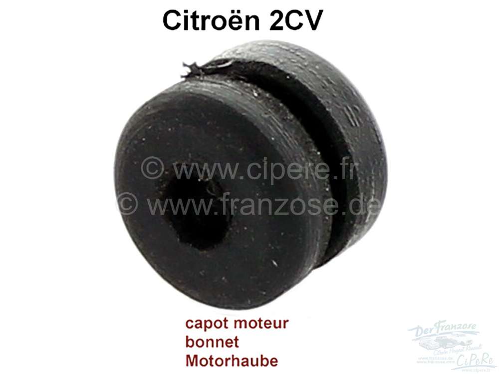 Citroen-2CV - 2CV, Motorhaube, Haltegummi (Lagerung) für die Motorhaubenaufstellstange, vorne an dem Sc