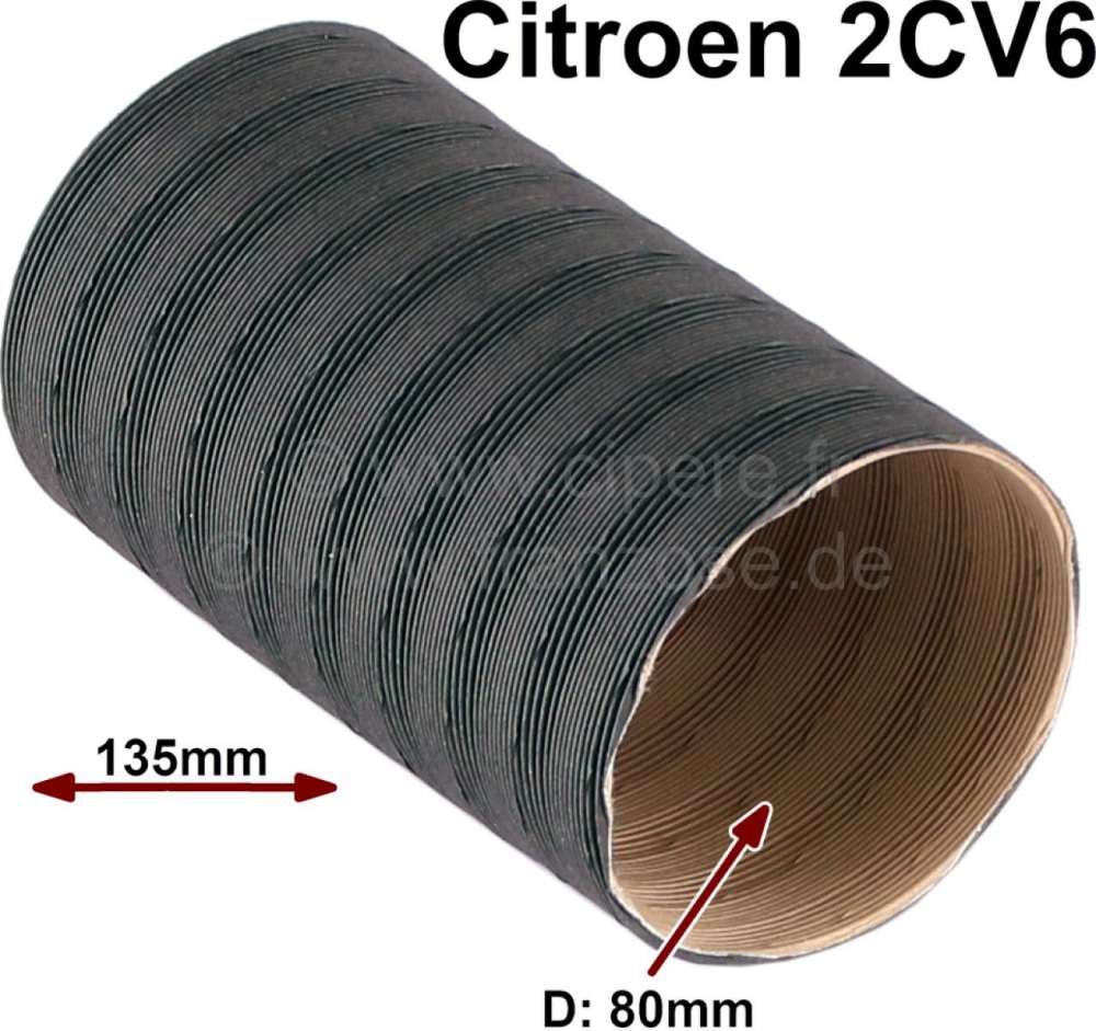 Abluftschlauch Citroen 2CV6, von Heizbirne (Wärmetauscher) in den