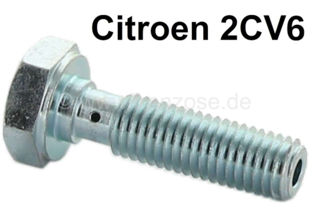 Citroen-2CV - Ölleitung Hohlschraube (verlängert, für defektes Gewinde) 2CV6, M7, für die Verschraub