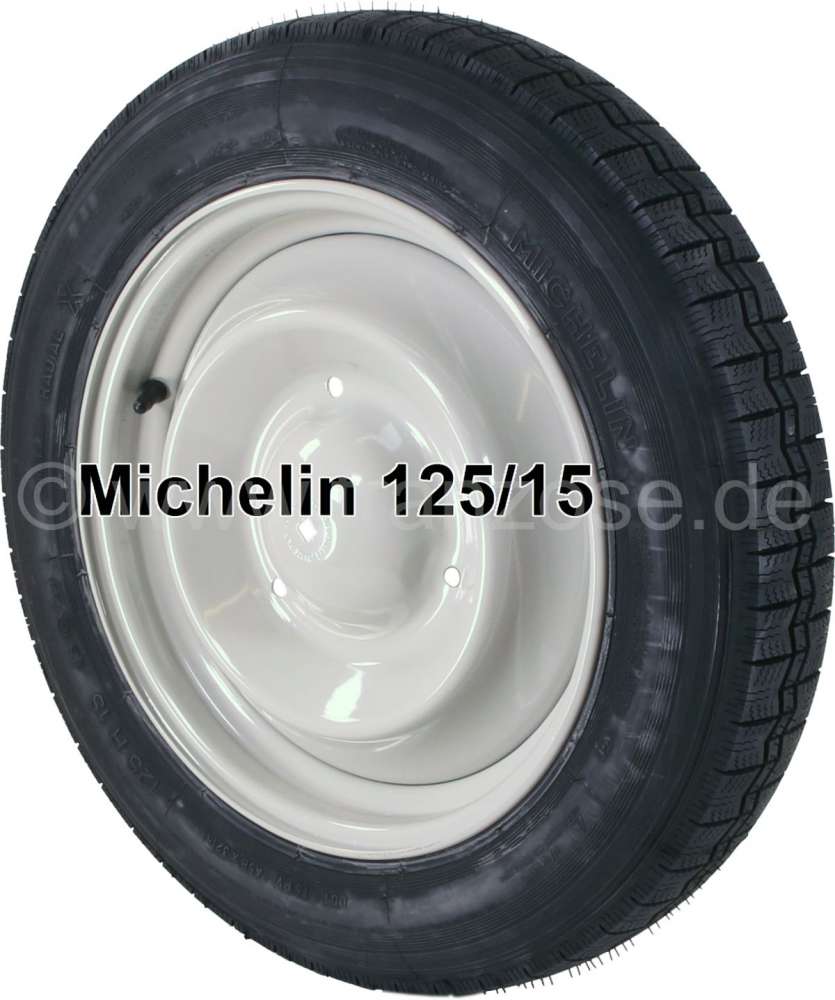 Citroen-2CV - Reifen aufgezogen auf einer neuen Felge, R125/15. Hersteller Michelin. Wir verwenden nur u