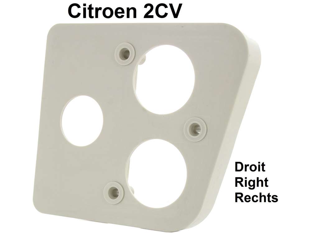 Citroen-2CV - Rückleuchte Distanzsockel, hinten rechts. Passend für Citroen 2CV. Farbe grau. Or. Nr. A