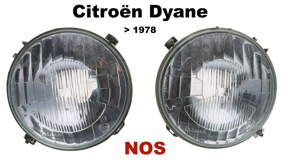 Sonstige-Citroen - Dyane/Mehari, Scheinwerfereinsatz (2 Stück) original von Infasa aus Spanien. Passend für