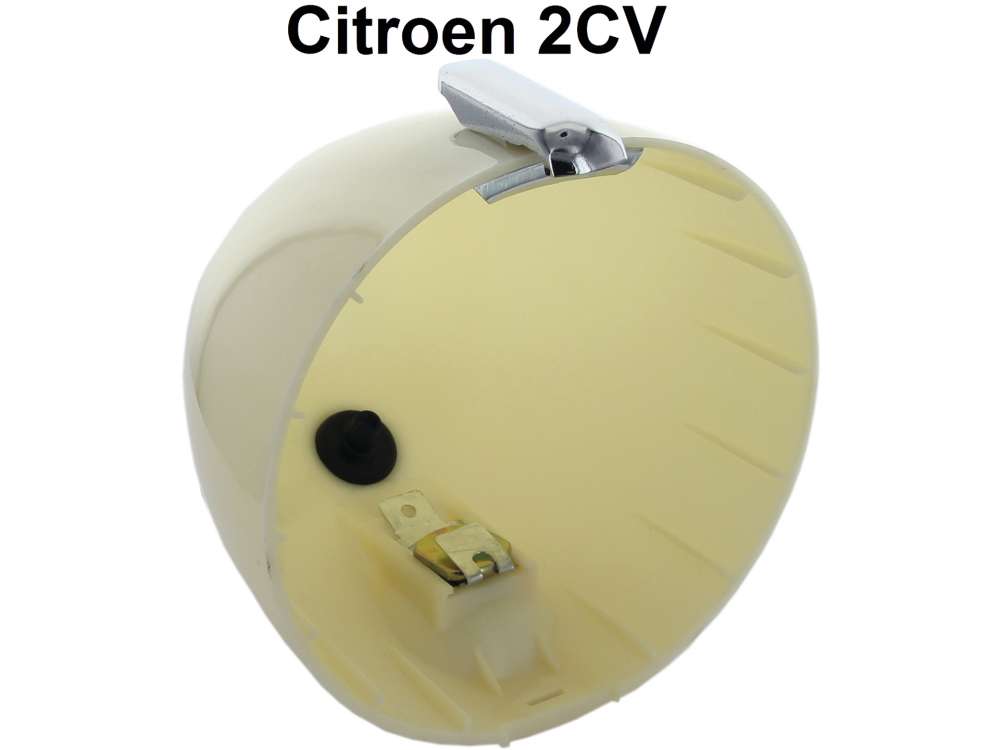 Citroen-2CV - Scheinwerfertopf rund, grundiert, aus Kunststoff. Ausführung Cibie. Passend für Citroen 