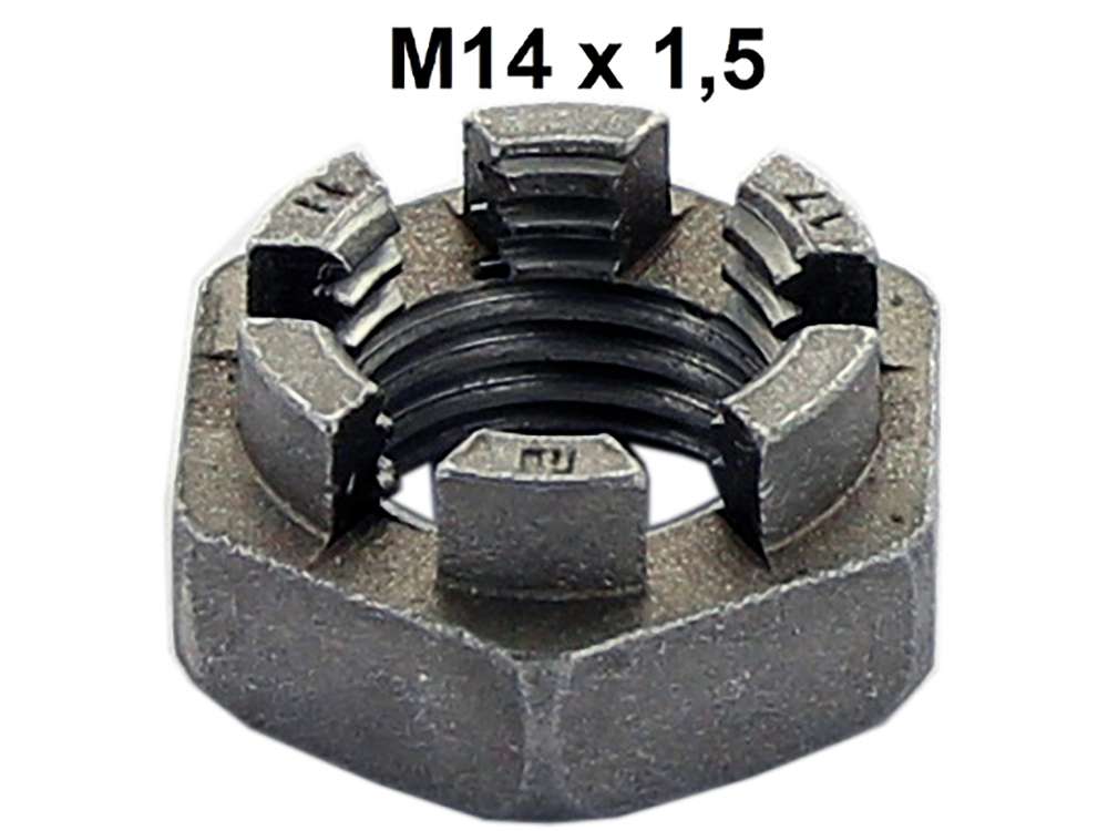 Alle - Kronenmutter M14x1,5. Niedrige Bauform