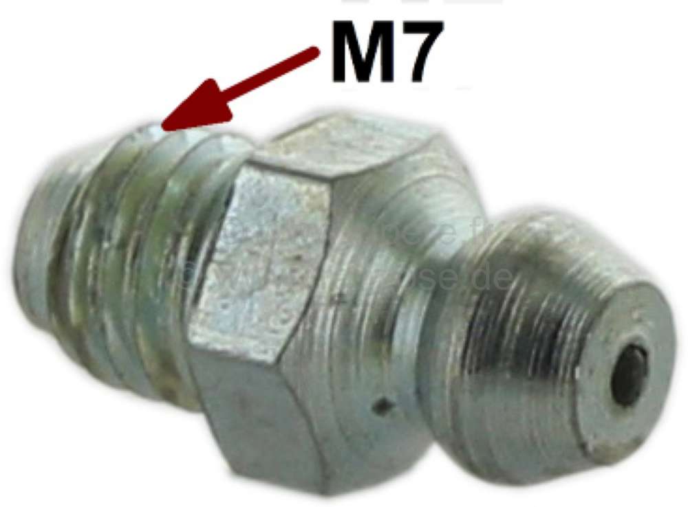 Citroen-DS-11CV-HY - Schmiernippel M7 Gewinde. (Kegelschmiernippel H1, gerade). Passend für Citroen 2CV, DS, 1
